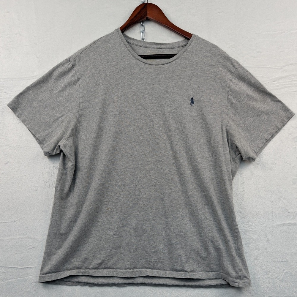 Polo Ralph Lauren T-Shirt Men XL Gray Embroider Pony Preppy Minimalist Old Money